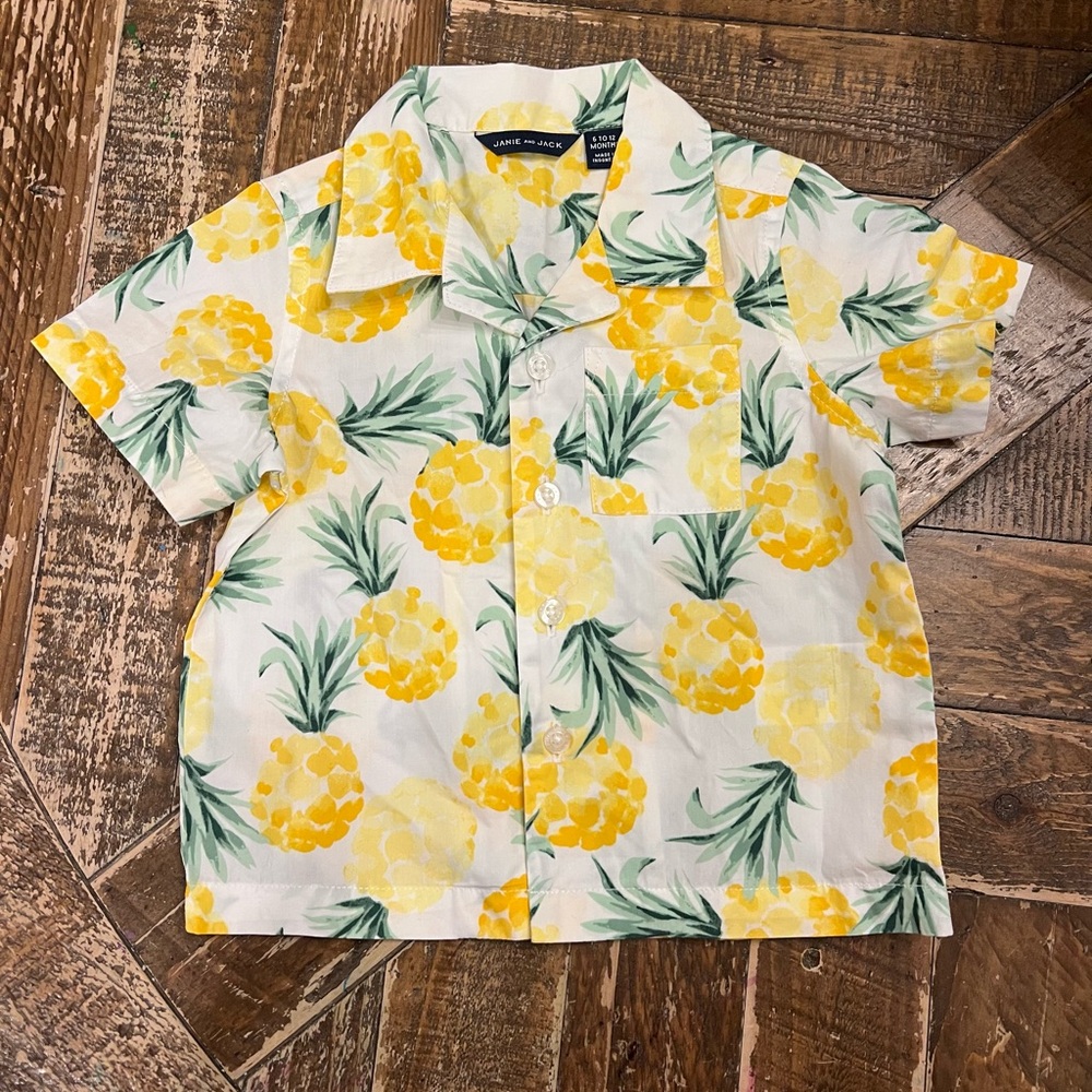Janie and Jack Yellow Pineapple Print Shirt